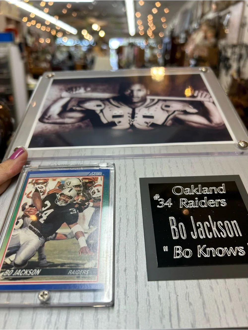 custom plaque photo of multi-sport star Bo Jackson wall art bar man cave decor